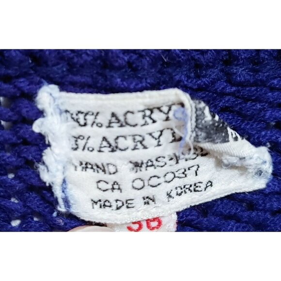 Vintage  Mens Pullover Sweater Size 38 Long Sleeve Acrylic 80s - Picture 2 of 3